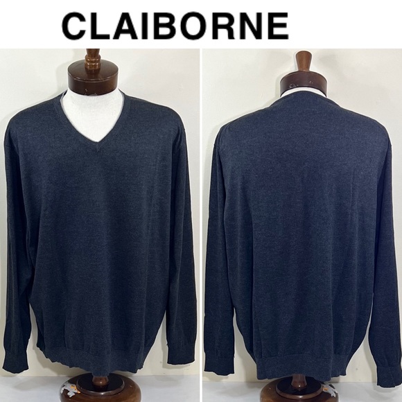 Claiborne Performance Men’s ThermoLite V-Neck Sweater - Picture 1 of 7